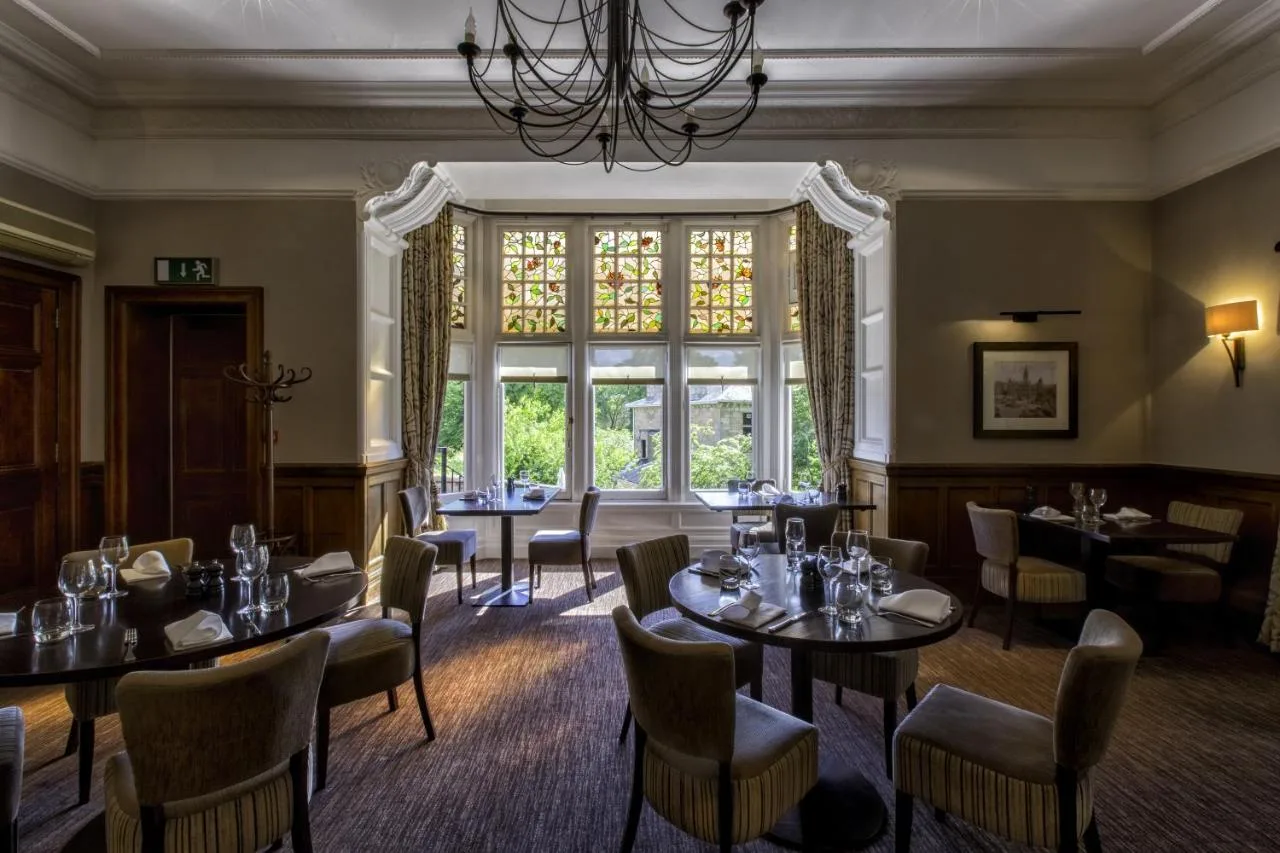 Restaurant with stained-glass windows